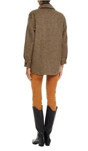 Sandro Paris Brodan Beaded Plaid Check Coat Wool Blend Button Front EU 38 US 6