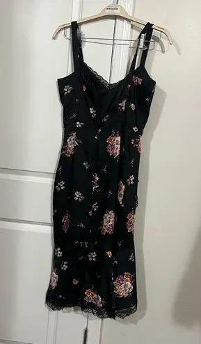 Slate + Willow FLAWED Black Floral Sleeveless Dress Size 6 US