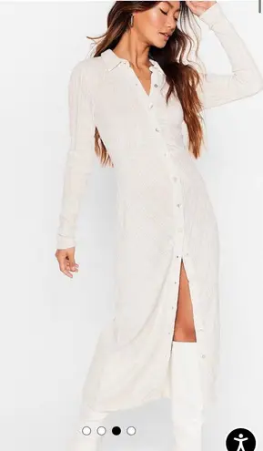 Nasty Gal Knit Button Down Midi Dress