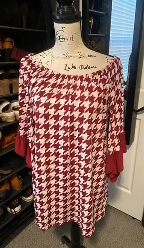 Boutique Houndstooth Pattern Off The Shoulder Mini 