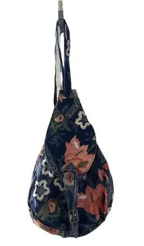 Handprint NYC/Seattle Vintage 100% Cotton Floral Sling Buckle Strap Backpack Bag