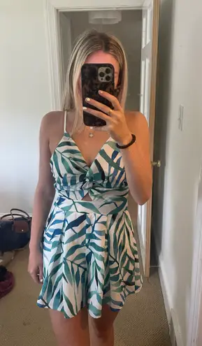 Patterned Open Back Romper Multiple