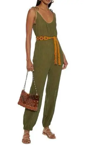 Zimmermann Women's Petite Olive Green Sleeveless Scoop Neck Jumpsuit Size 2