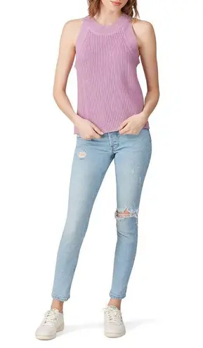 525 America Purple 100% Cotton Halter Neckline Knit Sweater Tank Top Size XL