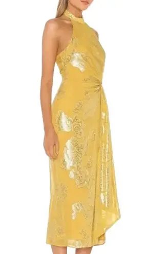 House of Harlow 1960 + REVOLVE Monika Halter Midi Dress in Mustard Gold Size XS Yellow