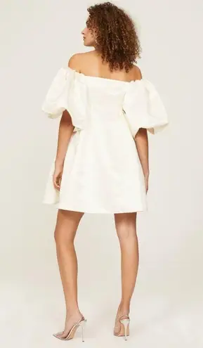 Peter Som x RTR White Satin Puff Sleeve Mini Dress Size 4