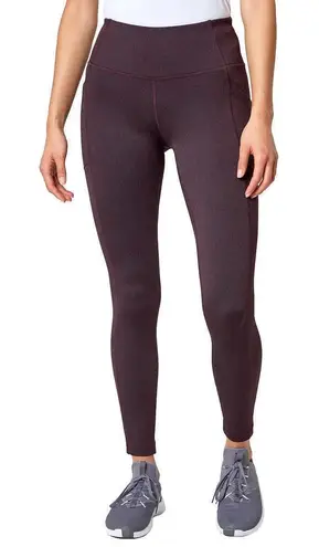 Mondetta Textured Leggings Large Fudge Combo Purple Brushed Jacquard Ankle High