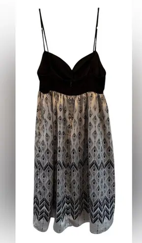 Maggy London Cream and Black Midi Dress