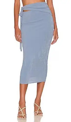 Camila Coelho NWT Serena Midi Skirt in Periwinkle Blue