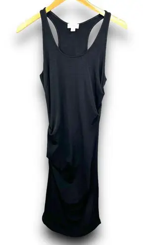 Witchery Black Bodycon Sleeveless Tank Dress Ruched Scoop Neck Racerback Medium