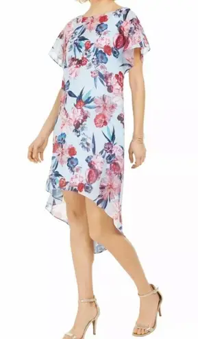 Adrianna Papell l Floral Chiffon hi low dress