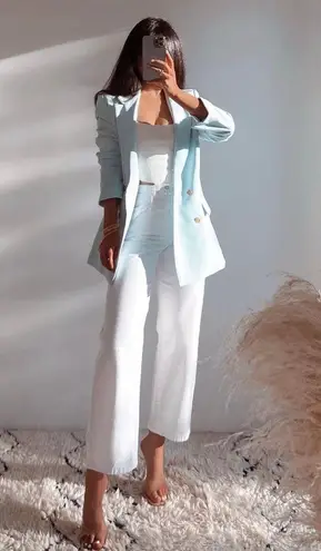 ZARA Sky Blue Flowy Blazer