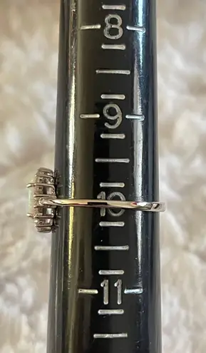 Sterling Silver Oval White Opal CZ Ring Size 10