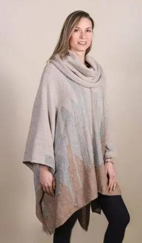 Simply Natural Design Jasmine Poncho alpaca/wool blend with cowl neck size XL