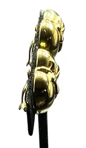 Givenchy Logo Gold tone HEART Shape Clip-On Earrings Vintage