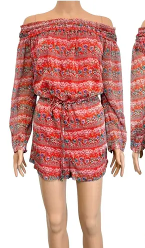 barney's new york small floral Plisse off the shoulder romper SH 2606