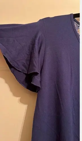 NWT! Sz L Ink & Ivy Super Soft Navy Blue Tee Knit Top Size L