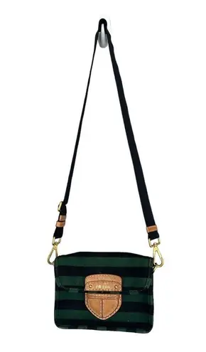 Prada  stripe canvas crossbody bag