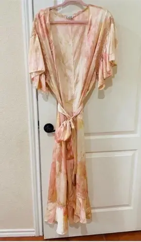 Free People NWOT  Moonbeams Washed Lace Ruffle Robe M $148