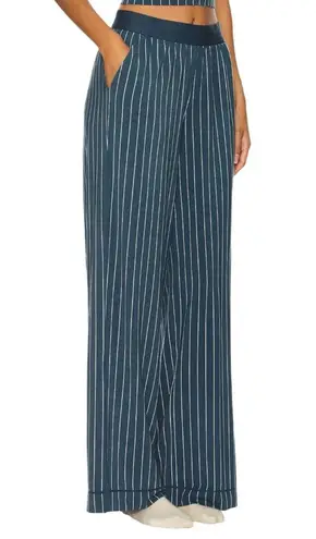 We Wore What Wide Leg Pants in Navy & Cream Small New Womens Wide Leg