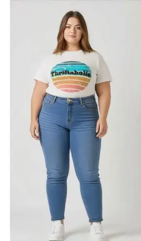 Handmade Thriftahllic Vintage Style Retro Tee Hipster Fashion White T-Shirt 2X