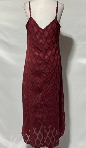 Band Of The Free New Lace Up V-Neck Diamond Midi Dress Lila Merlot Size Small