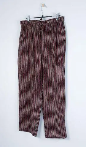 Sag Harbor Vintage 90s Flowy Striped Capri Pants Petite Womans Large Boho Retro