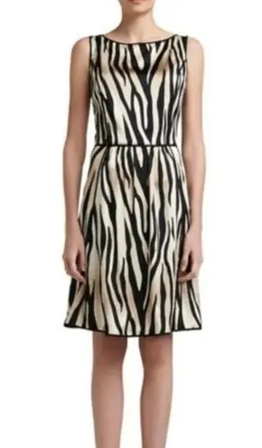 St. John silk tiger print sleeveless a-line dress size 12