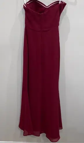 Hayley Paige Occasions Strapless Sweetheart Burgundy Bridesmaid Dress FLAWED 2