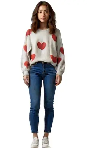 Terra & Sky Terra & Sky Women’s Long Sleeve Heart Sweater Size 0X 14W