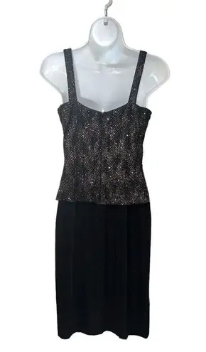 Alex Evenings Vintage  Y2K 90s Black Shimmer Dress Size 4 Petite EUC Made In‎ USA