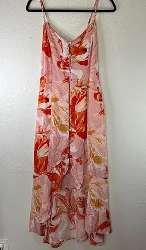 Abel the label NWT  Flower Bomb Sleeveless High-Low Midi Dress in Pink sz XS