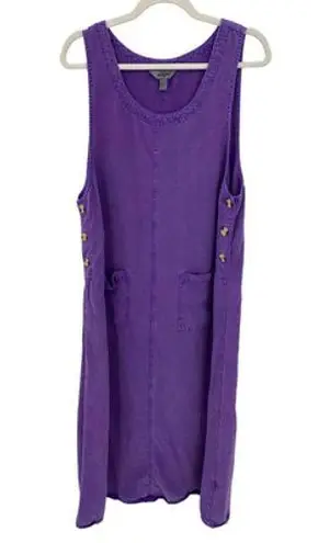 Vintage AKS by Amy K Su Nordstrom Maxi Dress Womens Large Purple Lyocell Pockets