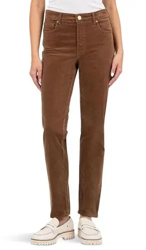 Kut From The Kloth  Rachael High Rise Fab Ab Mom Jeans Size 14 Cognac‎ Corduroy - Image 1