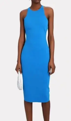 A.L.C. Women's Size L Blue Cross Back Sleeveless Midi Dress EUC