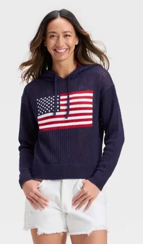 Universal Threads Universal Thread Navy Hoodie with Flag Design - Image 1