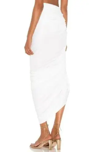Norma Kamali Diana Ruched Skirt in White Size Medium