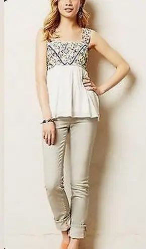 Pilcro and the Letterpress Anthropologie Stet Gray Straight Leg Jeans