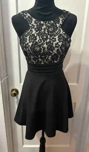 Xtraordinary Black Lace and Nude Halter Dress in 1