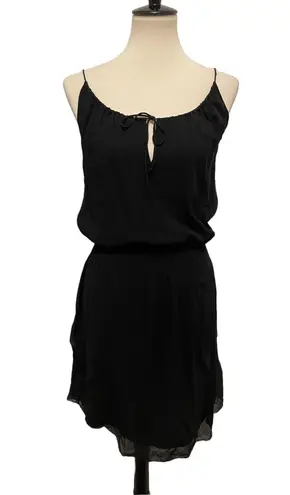 Babaton Aritzia Bramwell 100% Silk Black Smock Waist Dress