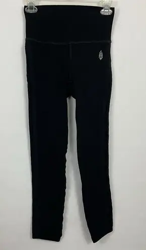 Free People Movement Textured Free Throw Ribbed Leggings Size Small Black