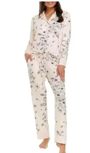 Flora Nikrooz NWT 2 piece super soft pajamas with textured satin trim, size med.