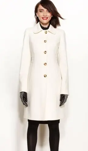 Anne Klein  NWT Walker Ivory Wool Cashmere Winter
Pea Coat Size 2