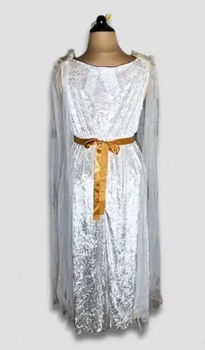 California Costumes Greek Goddess Angel Dress Sheer Crushed Velvet White/Gold 3X White