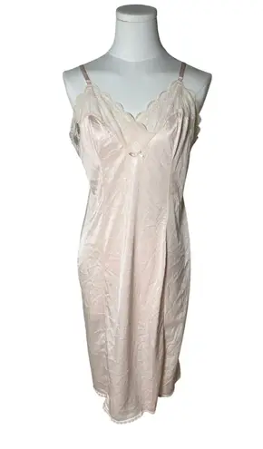 Vassarette Vintage Pink Lace Slip Dress 38 Coquette WhimsyGoth Boudoir Y2K USA L