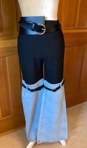 Nwt, Lavishly Paris Two Tone Denim Flare Leg Pants.