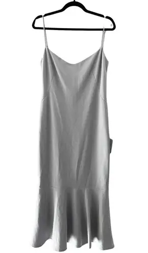 Katie May NWT Ruffled Draped Cocktail Gray Midi Dress Sz XL