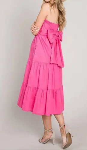 Allie Rose NWT Tie Back Tiered Strapless Midi Dress Sz M