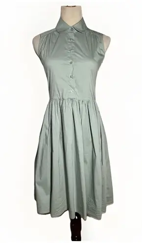The Shirt Rochelle Behrens XS Mint Green Sleeveless Dress Pockets Fit & Flare
