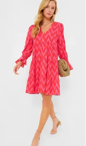 POMANDER PLACE Tuckernuck Hot Pink Ikat Kenzo Dress Size Large